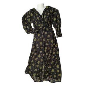 Zara Lace Floral/Black Maxi dress Size S